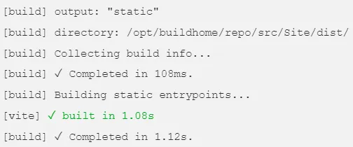 Cloudflare build log for the production environment