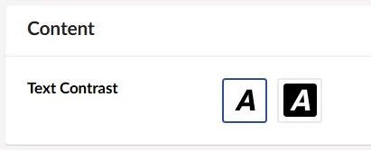 The text contrast picker in Umbraco 13