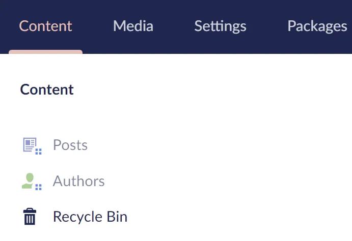 Umbraco sample blog data after install